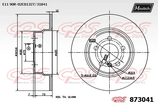 MAXTECH féktárcsa - 873041 - TothCarparts