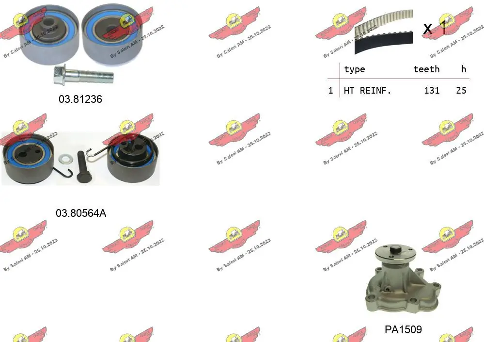 AUTOKIT Vízpumpa + fogasszíj készlet - 04.5057APA - TothCarparts