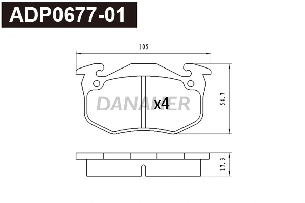 DANAHER fékbetétkészlet, tárcsafék - ADP0677-01 - TothCarparts