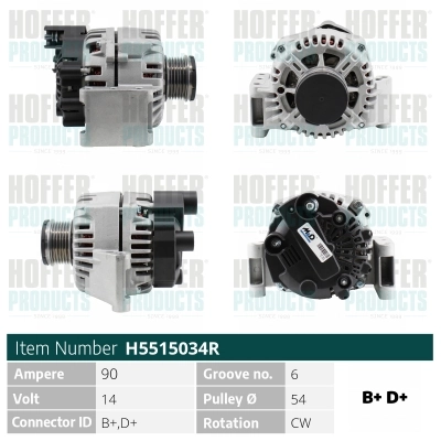 HOFFER generátor - H5515034R - TothCarparts