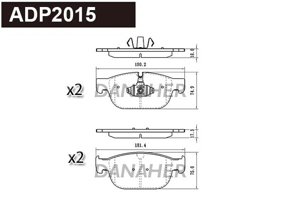 DANAHER fékbetétkészlet, tárcsafék - ADP2015 - TothCarparts