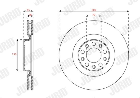 JURID féktárcsa - 563696JC - TothCarparts