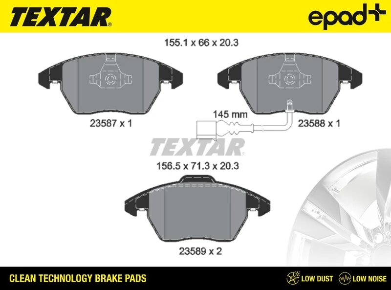 TEXTAR fékbetétkészlet, tárcsafék - 2358701CP - TothCarparts