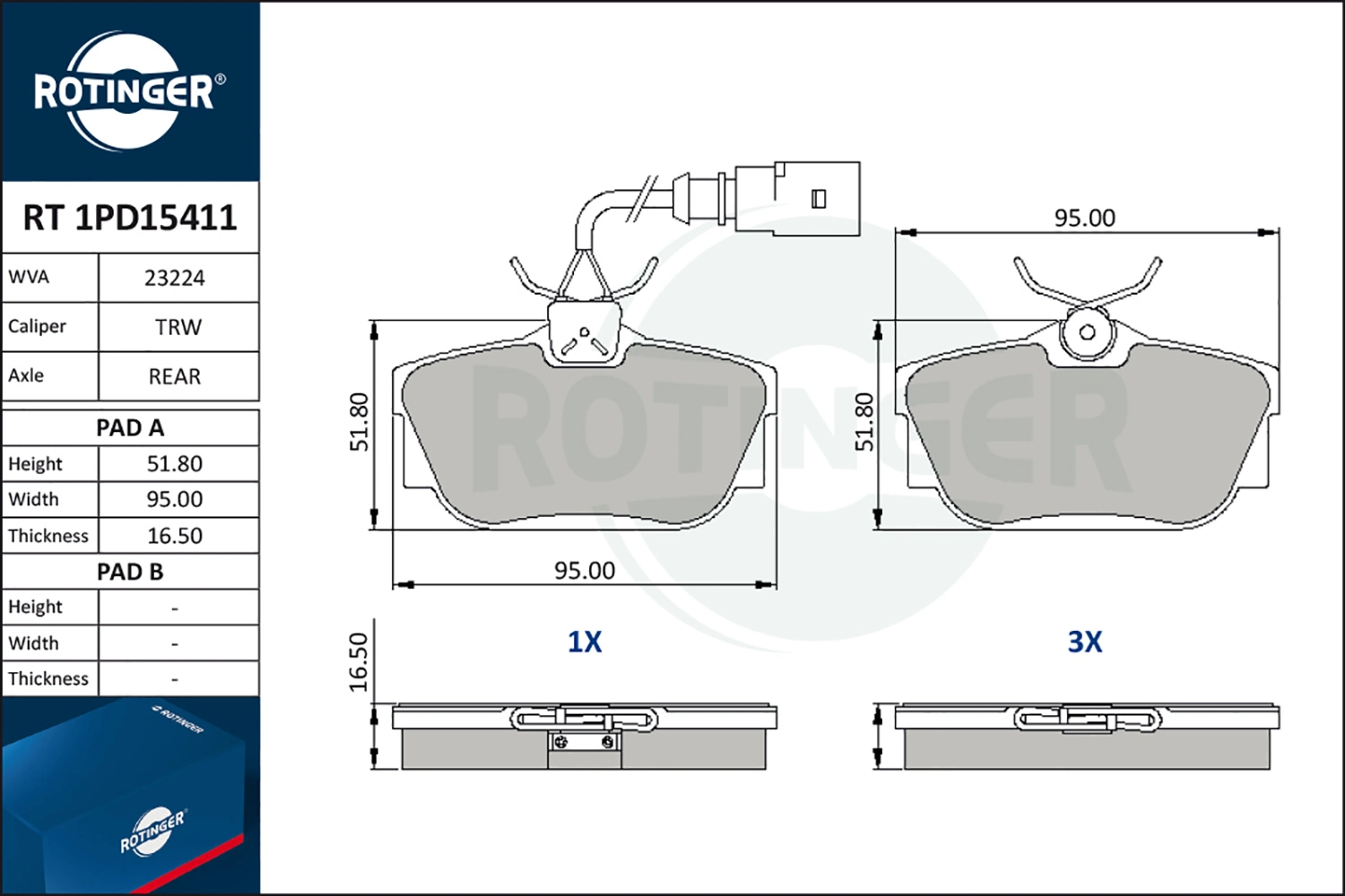 ROTINGER fékbetétkészlet, tárcsafék - RT 1PD15411 - TothCarparts