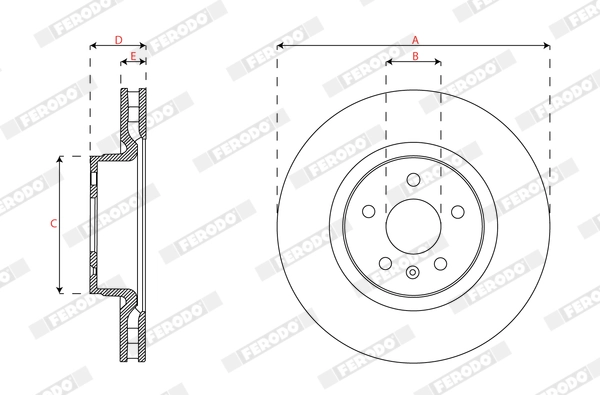 FERODO féktárcsa - DDF3013C-1 - TothCarparts