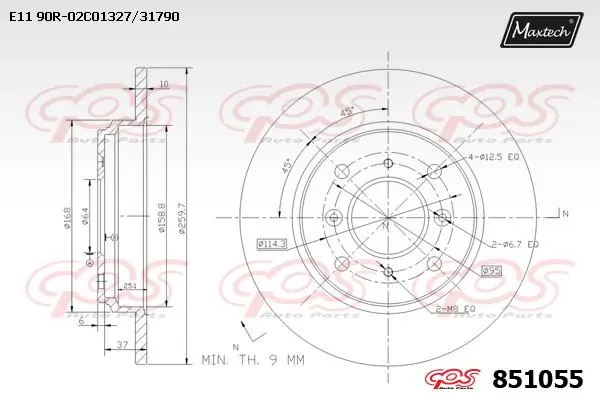 MAXTECH féktárcsa - 851055 - TothCarparts