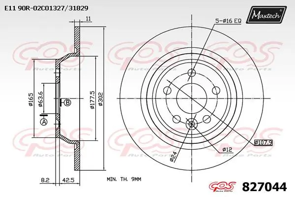 MAXTECH féktárcsa - 827044 - TothCarparts