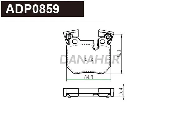 DANAHER fékbetétkészlet, tárcsafék - ADP0859 - TothCarparts