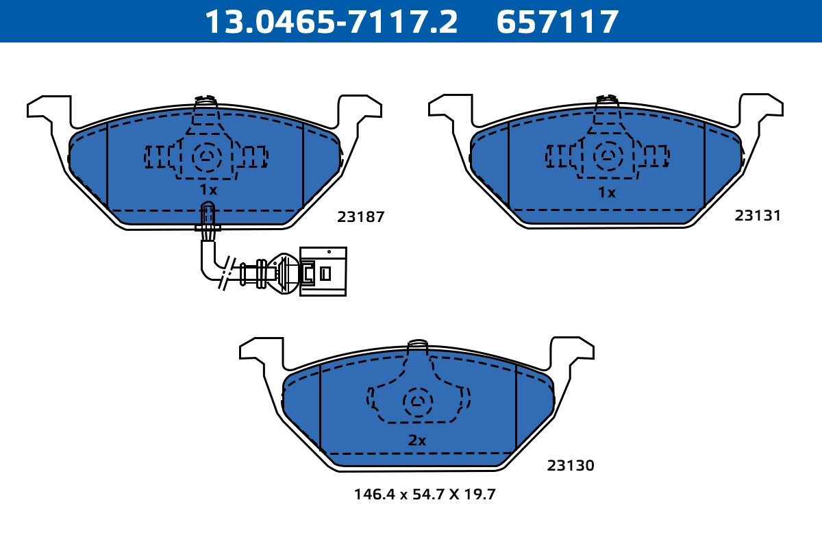 ATE-APAC fékbetétkészlet, tárcsafék - 13.0465-7117.2 - TothCarparts