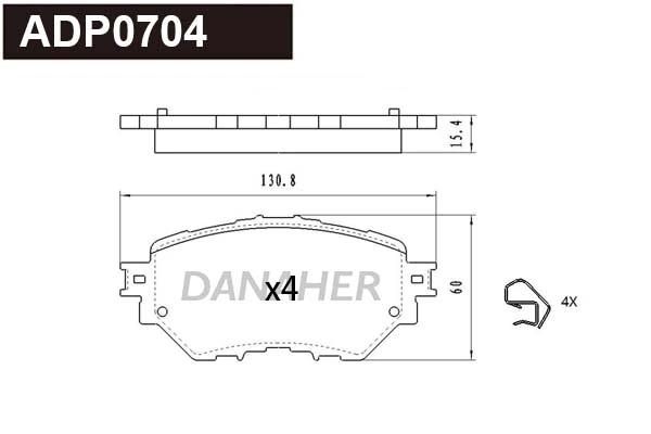 DANAHER fékbetétkészlet, tárcsafék - ADP0704 - TothCarparts