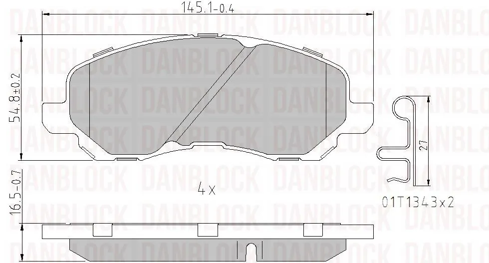 DANBLOCK fékbetétkészlet, tárcsafék - DB 510874 - TothCarparts