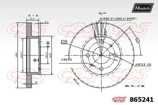MAXTECH féktárcsa - 865241 - TothCarparts