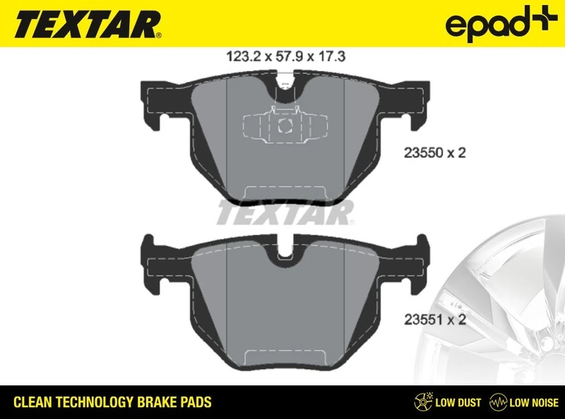TEXTAR fékbetétkészlet, tárcsafék - 2355001CP - TothCarparts