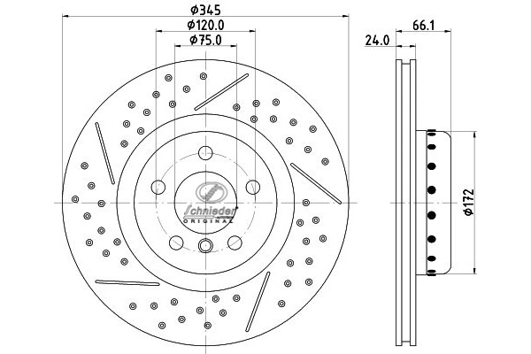 SCHNIEDER AUTOTECH féktárcsa - BMS55.00378 - TothCarparts