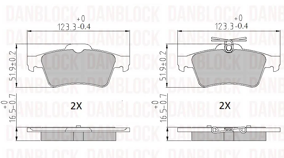 DANBLOCK fékbetétkészlet, tárcsafék - DB 510481 - TothCarparts