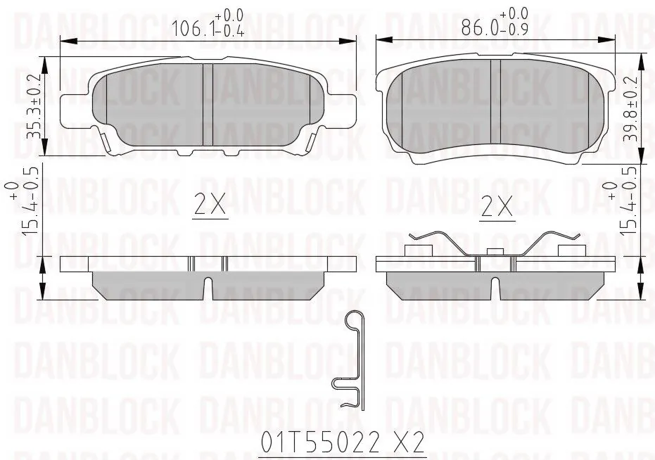 DANBLOCK fékbetétkészlet, tárcsafék - DB 510632 - TothCarparts