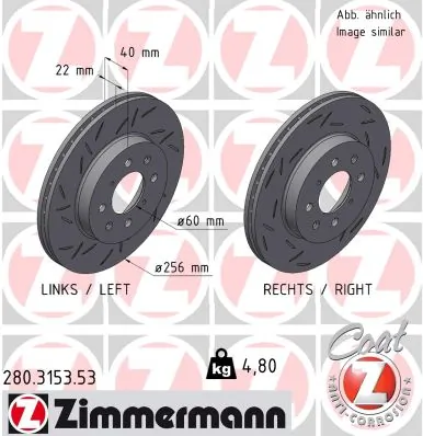 ZIMMERMANN féktárcsa - 280.3153.53 - TothCarparts