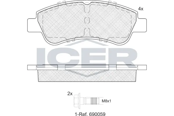 ICER fékbetétkészlet, tárcsafék - EV1388-402 - TothCarparts