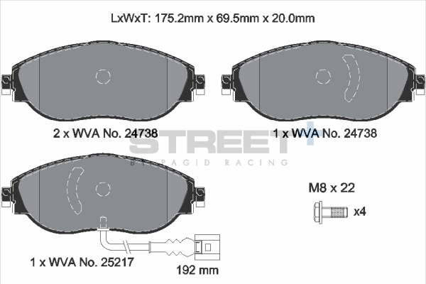 PAGID Racing fékbetétkészlet, tárcsafék - T8192SP2001 - TothCarparts
