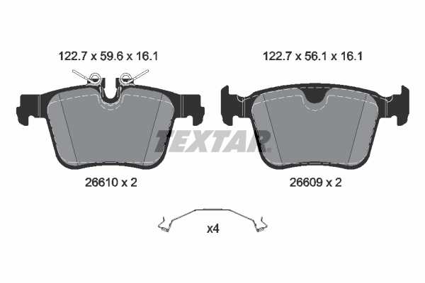 TEXTAR fékbetétkészlet, tárcsafék - 2661001 - TothCarparts