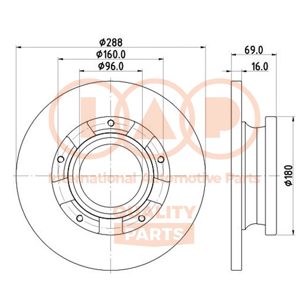 IAP QUALITY PARTS féktárcsa - 709-04051 - TothCarparts