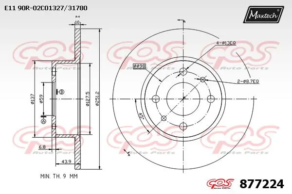 MAXTECH féktárcsa - 877224 - TothCarparts