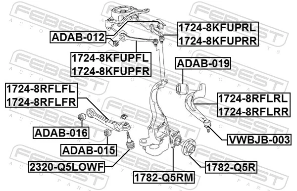 FEBEST lengőkar, kerékfelfüggesztés - 1724-8RFLFR - TothCarparts