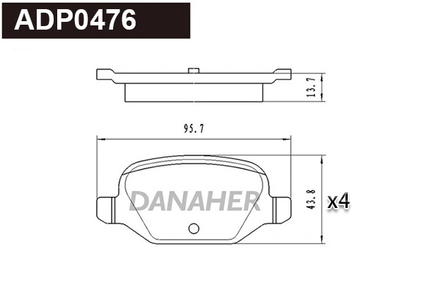 DANAHER fékbetétkészlet, tárcsafék - ADP0476 - TothCarparts