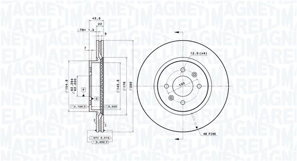 MAGNETI MARELLI féktárcsa - 360406184101 - TothCarparts