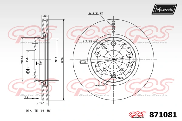 MAXTECH féktárcsa - 871081 - TothCarparts