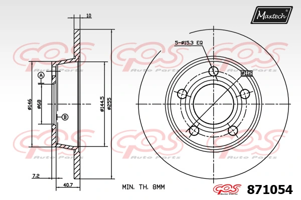 MAXTECH féktárcsa - 871054 - TothCarparts