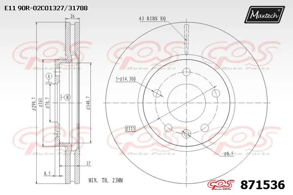 MAXTECH féktárcsa - 871536 - TothCarparts