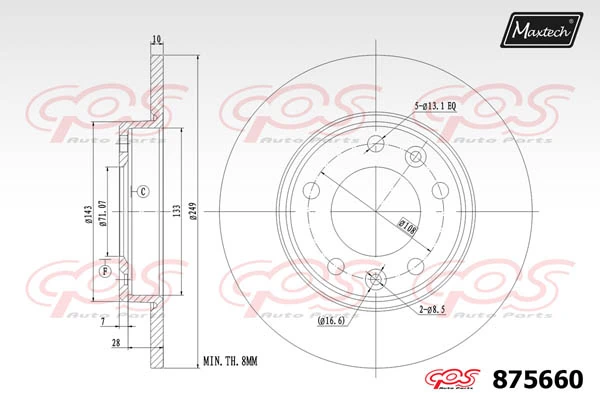 MAXTECH féktárcsa - 875660 - TothCarparts