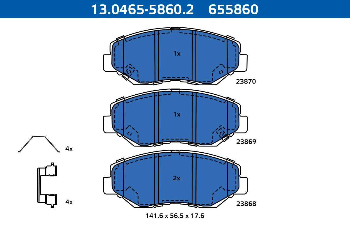 ATE-APAC fékbetétkészlet, tárcsafék - 13.0465-5860.2 - TothCarparts
