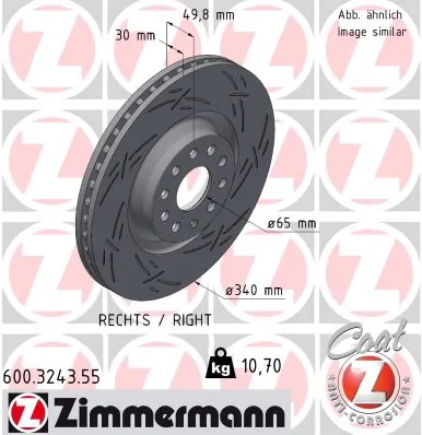 ZIMMERMANN féktárcsa - 600.3243.55 - TothCarparts