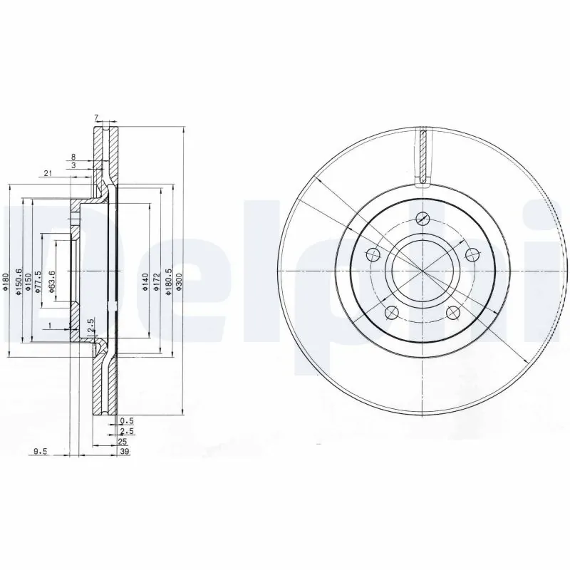 DELPHI féktárcsa - BG3895C-18B1 - TothCarparts