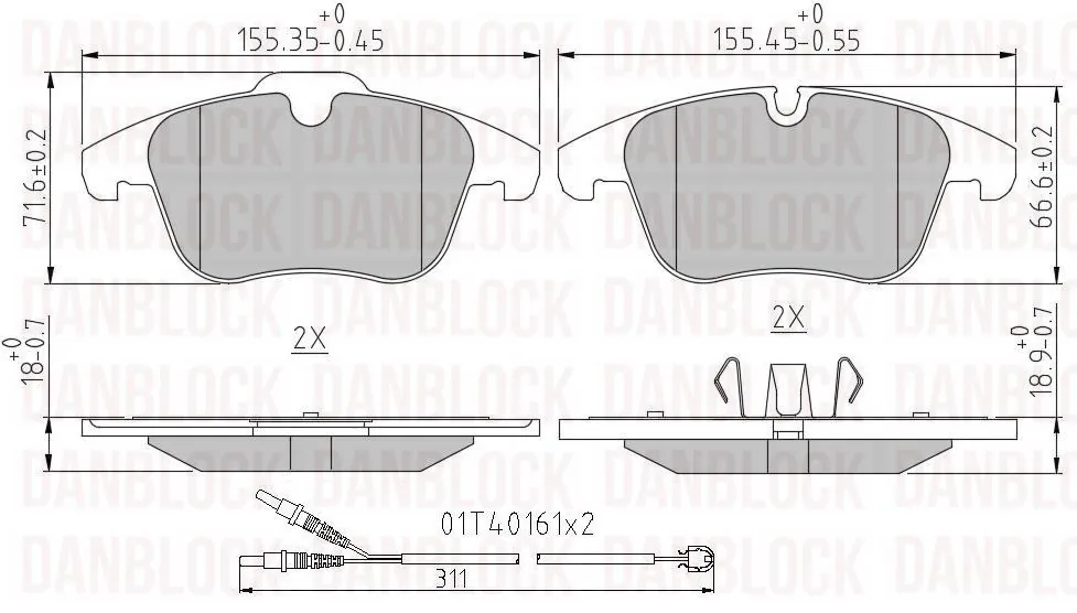 DANBLOCK fékbetétkészlet, tárcsafék - DB 510782 - TothCarparts