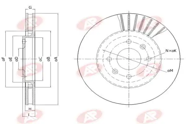 AP-SA féktárcsa - P1003V - TothCarparts