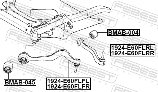 FEBEST lengőkar, kerékfelfüggesztés - 1924-E60FLFL - TothCarparts