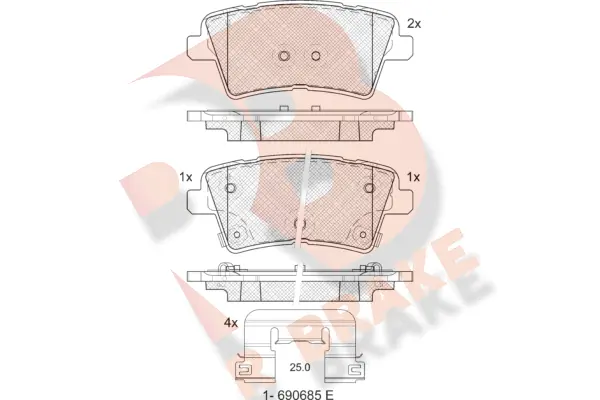 R BRAKE fékbetétkészlet, tárcsafék - RB2467 - TothCarparts