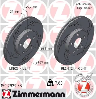 ZIMMERMANN féktárcsa - 150.2929.53 - TothCarparts