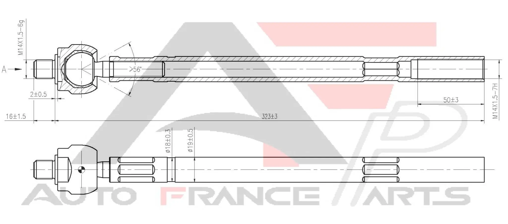 AUTO FRANCE PARTS axiális csukló, vezetőkar - 11-3010C - TothCarparts