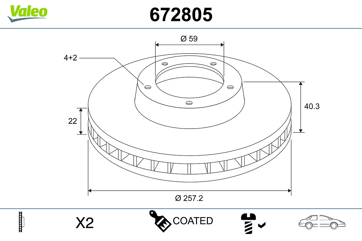 VALEO féktárcsa - 672805 - TothCarparts