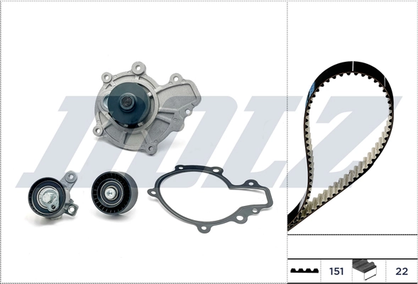 WILMINK GROUP Vízpumpa + fogasszíj készlet - WG2355032 - TothCarparts
