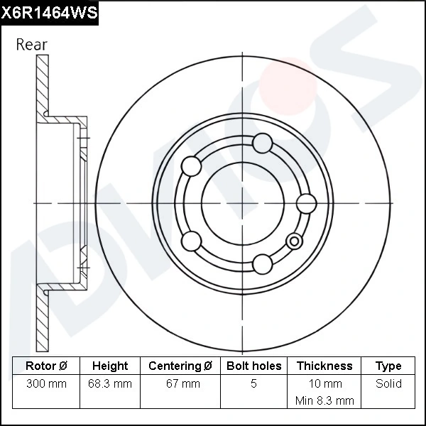 ADVICS féktárcsa - X6R1464WS - TothCarparts