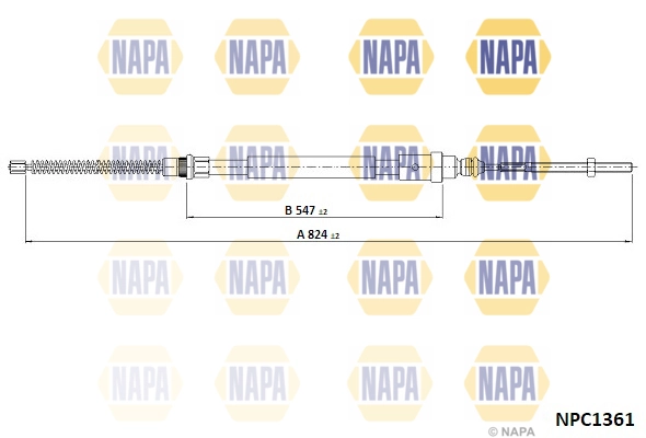 NAPA huzal, rögzítőfék - NPC1361 - TothCarparts