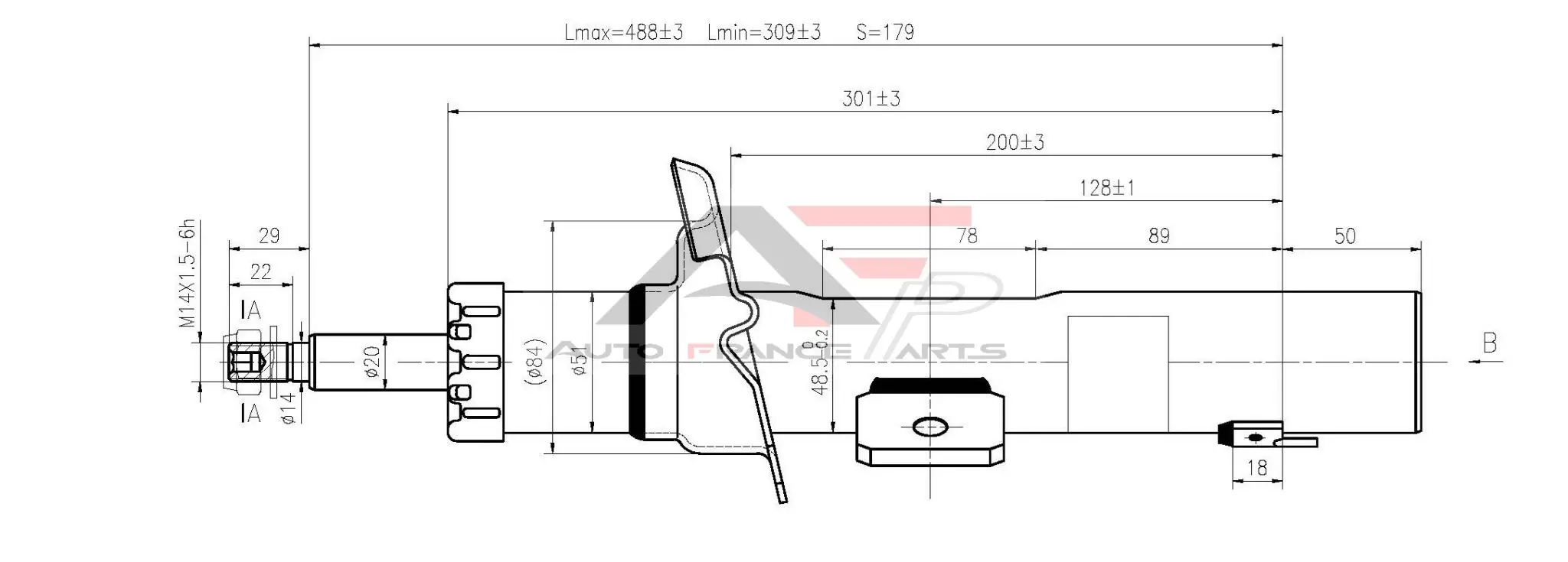 AUTO FRANCE PARTS lengéscsillapító - 15-2030C - TothCarparts