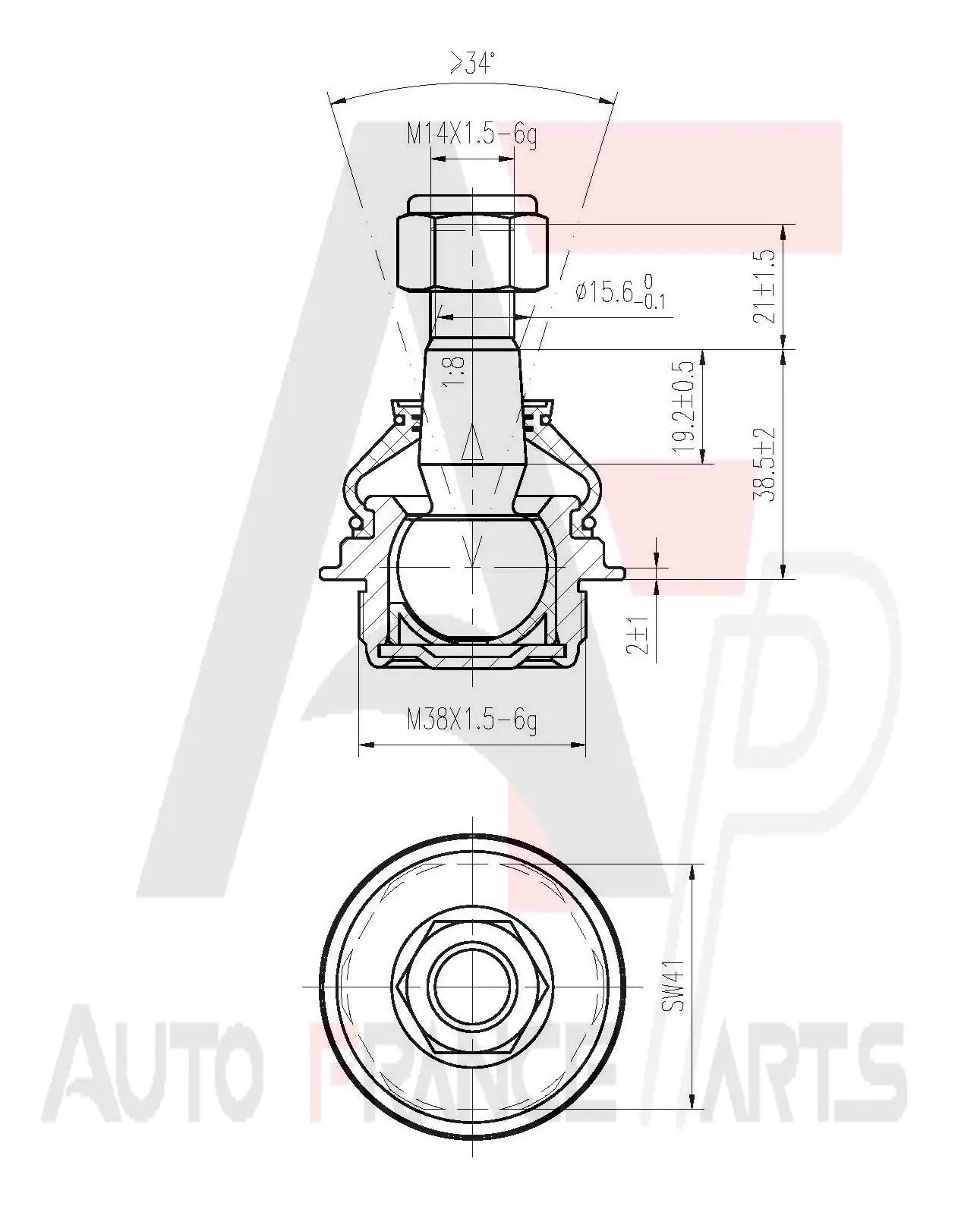 AUTO FRANCE PARTS Támasztó-/vezetőcsukló - 11-0002C - TothCarparts