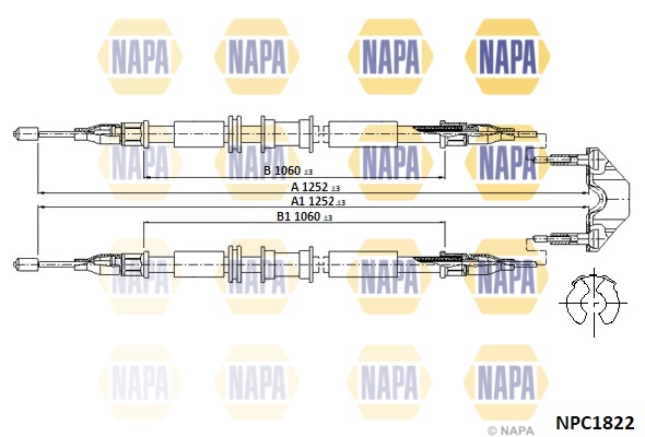 NAPA huzal, rögzítőfék - NPC1822 - TothCarparts