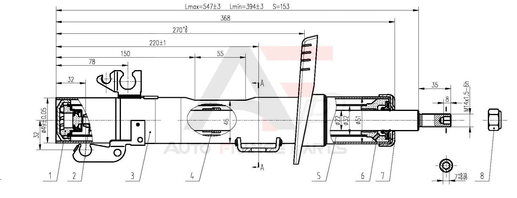 AUTO FRANCE PARTS lengéscsillapító - 15-2072C - TothCarparts